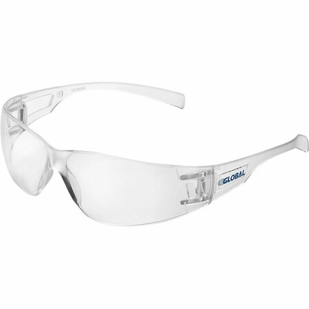 GLOBAL INDUSTRIAL Frameless Safety Glasses, Scratch Resistant, Clear Lens 708119CL